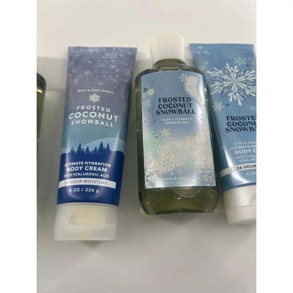 Bath and Body Works Lotion Body Wash Frosted Coconut Snowball Body Cream New